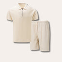 Waffle Zip-Up Short Set