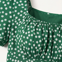 Flower Print Puff Sleeve Dress