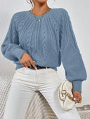 Essential Cable Knit Balloon Sleeve Sweater