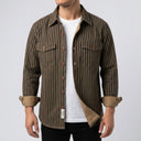 Washed Stripe Lapel Shirt