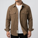 Washed Stripe Lapel Shirt