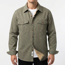 Washed Stripe Lapel Shirt