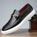 Python Embossed Statement Buckle Loafer