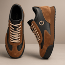 Grained Mixed-Media Statement Platform Sneaker