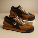 Grained Mixed-Media Statement Platform Sneaker