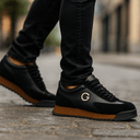 Grained Mixed-Media Statement Platform Sneaker