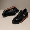 Grained Mixed-Media Statement Platform Sneaker