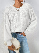 Essential Cable Knit Balloon Sleeve Sweater