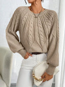 Essential Cable Knit Balloon Sleeve Sweater
