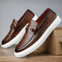Python Embossed Statement Buckle Loafer