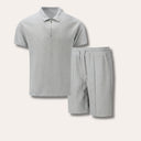 Waffle Zip-Up Short Set