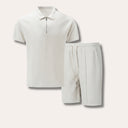 Waffle Zip-Up Short Set