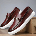 Python Embossed Statement Buckle Loafer