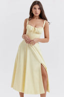 Refined Lace-Up Corset Midi Dress