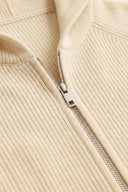 Ribbed Merino Zip Hoodie