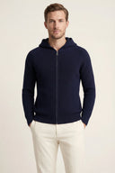 Ribbed Merino Zip Hoodie