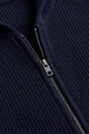 Ribbed Merino Zip Hoodie