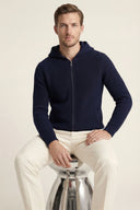 Ribbed Merino Zip Hoodie