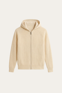 Ribbed Merino Zip Hoodie