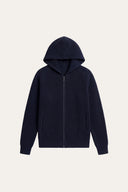 Ribbed Merino Zip Hoodie