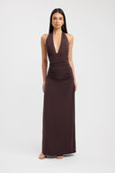 Fluid Halter Neck Contour Maxi Dress