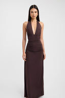 Fluid Halter Neck Contour Maxi Dress