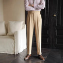 Classic Pleated Plaid Pants