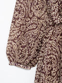 Stacked Printed V-Neck Midi Dress