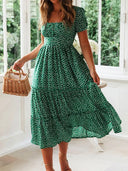 Flower Print Puff Sleeve Dress