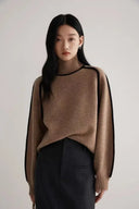 Defined Contrast Seam Turtleneck