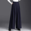 Defined High Waist Wool Wide Leg Trouser