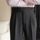 Classic Pleated Plaid Pants
