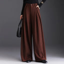 Defined High Waist Wool Wide Leg Trouser