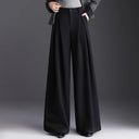 Defined High Waist Wool Wide Leg Trouser