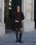 Gold Button Knitted Suit