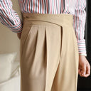 Classic Pleated Plaid Pants