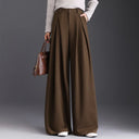 Defined High Waist Wool Wide Leg Trouser