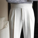 Classic Pleated Plaid Pants