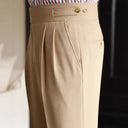 Classic Pleated Plaid Pants