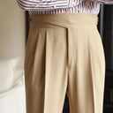 Classic Pleated Plaid Pants