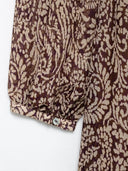 Stacked Printed V-Neck Midi Dress
