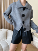 Artisanal Wide Collar Statement Cardigan