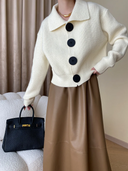 Artisanal Wide Collar Statement Cardigan
