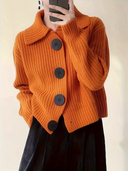 Artisanal Wide Collar Statement Cardigan