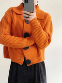 Artisanal Wide Collar Statement Cardigan