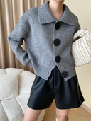 Artisanal Wide Collar Statement Cardigan