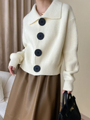 Artisanal Wide Collar Statement Cardigan