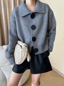 Artisanal Wide Collar Statement Cardigan