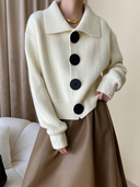 Artisanal Wide Collar Statement Cardigan