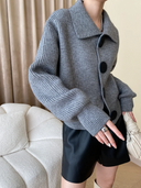 Artisanal Wide Collar Statement Cardigan